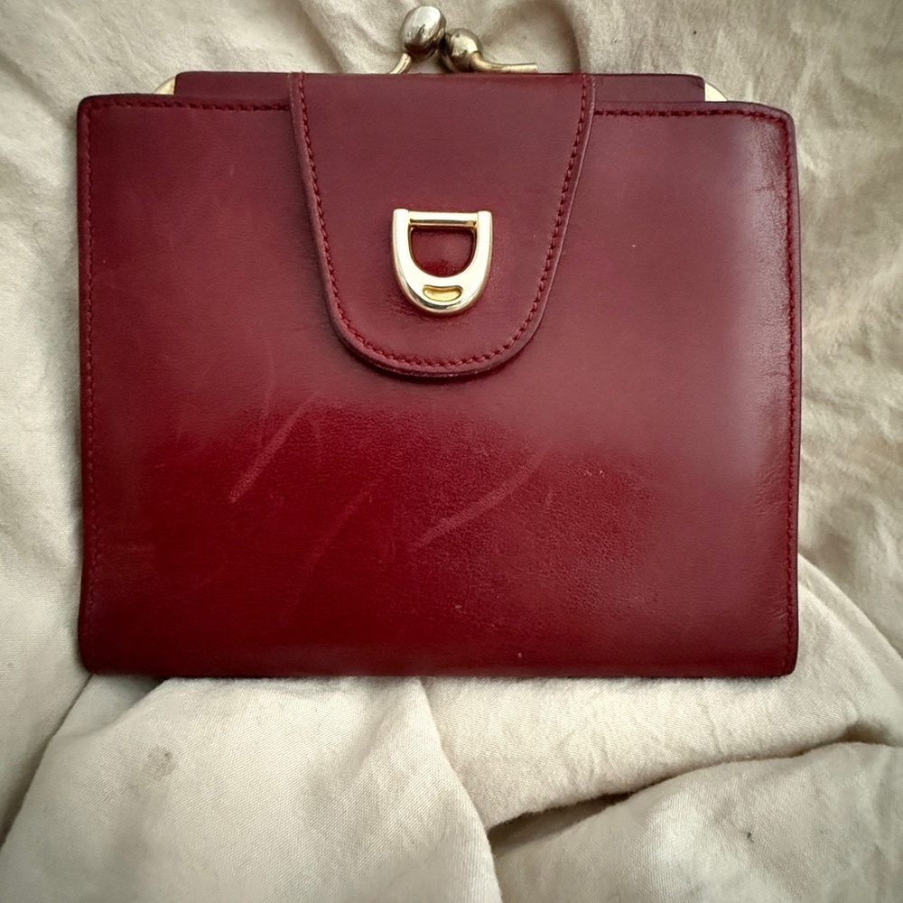 Celine Red Leather Wallet with Gold Hardware  Diffusion